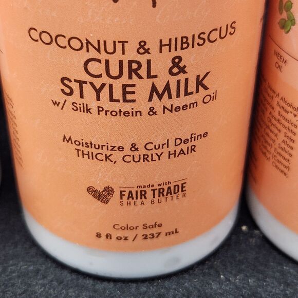 3 PK Shea Moisture Coconut & Hibiscus Curl & Style Milk 8 Fl Oz Each - Picture 2 of 3